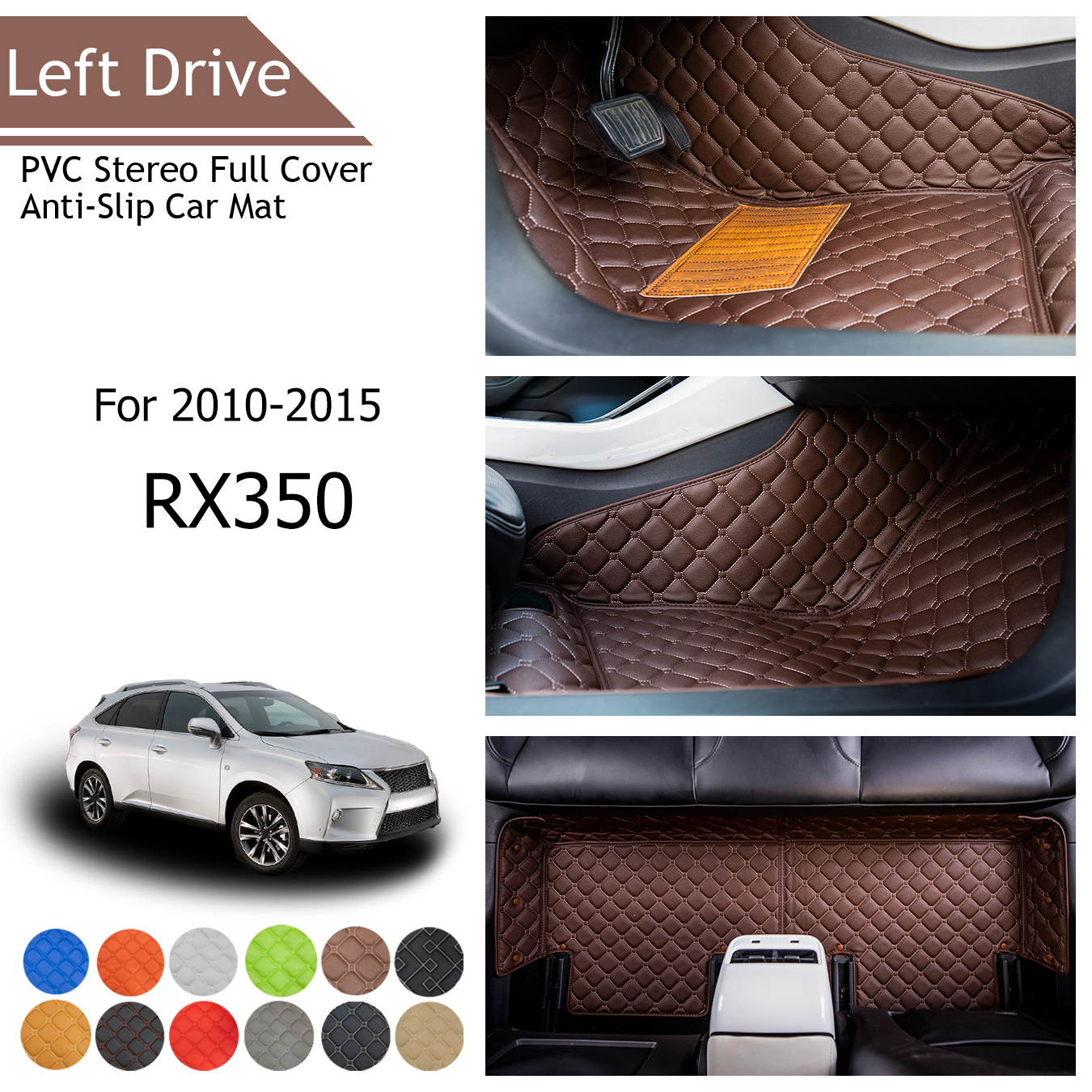 

Tegart[lhd]fits For Lexus Rx350 2010-2015 3 Layer Pvc Stereo Full Cover Anti-slip Car Mat