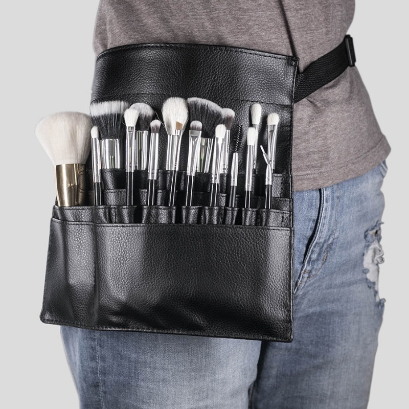 Makeup Brush Bag Belt with Pockets Foldable Adjustable Apron Pack