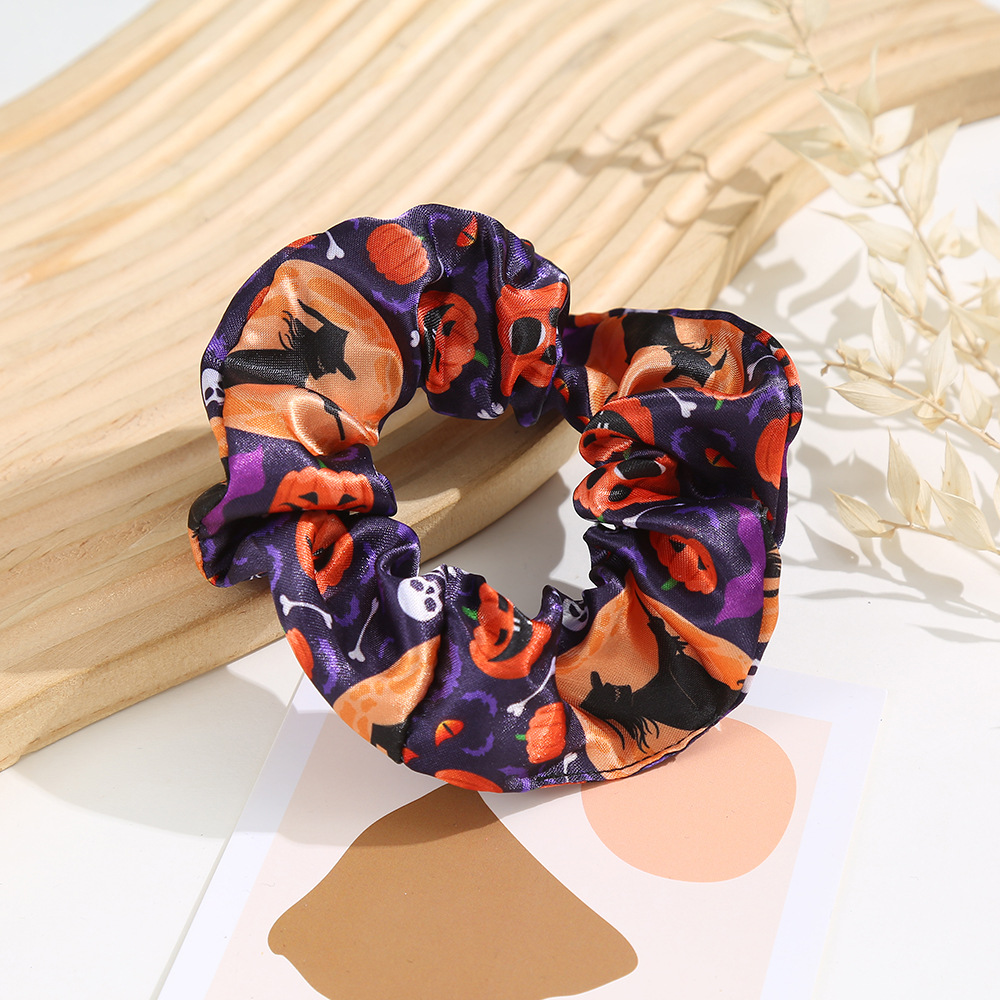 Halloween Hair Scarves Tie Pumpkin Skull Pattern Hair Ring Ponytail Holder  Hair Rope Women Girls Hair Accessories - Temu