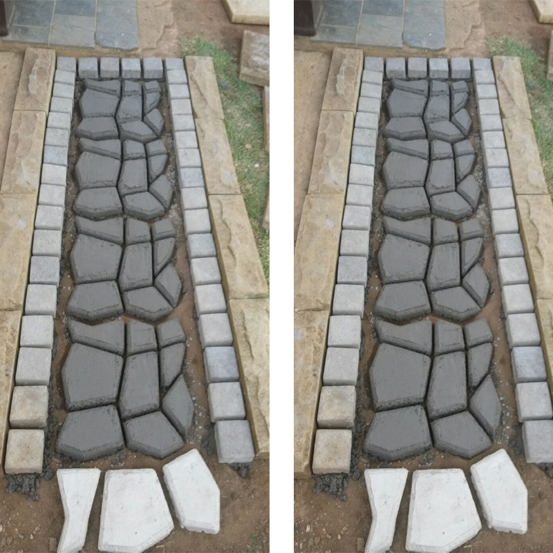 庭の歩道のためのDIY金型手動舗装セメントレンガ石道路コンクリート金型パスメーカー再利用可能手動で舗装 - 15