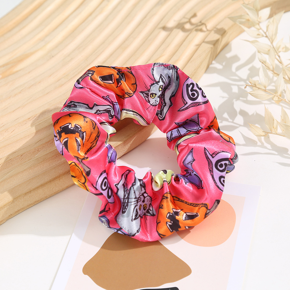 Halloween Hair Scarves Tie Pumpkin Skull Pattern Hair Ring Ponytail Holder  Hair Rope Women Girls Hair Accessories - Temu