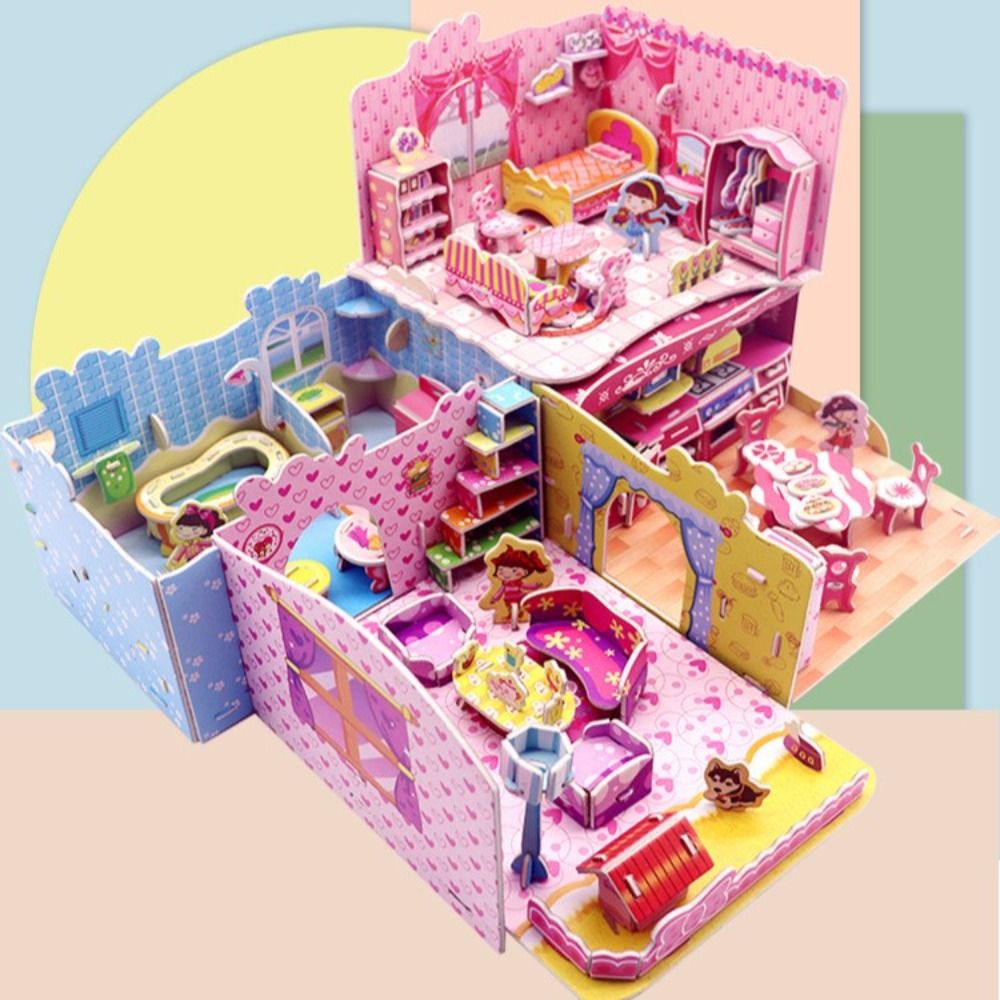  Puzzle 3D Niños - Dreamy Doll House, Casa de Muñecas 160 Piezas, 3D Puzzle 31,5 Cm, Puzle 3D casita de muñecas para niñas