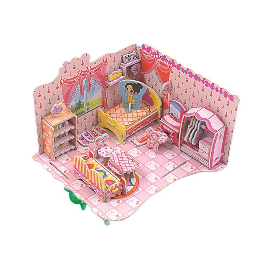 Ocobetom Cubic Fun Puzzle 3d, Clear Pattern 3d Puzzle Dollhouse 3-D Puzzle  per bambini Regalo creativo fai-da-te per bambini il compleanno del giorno  dei bambini