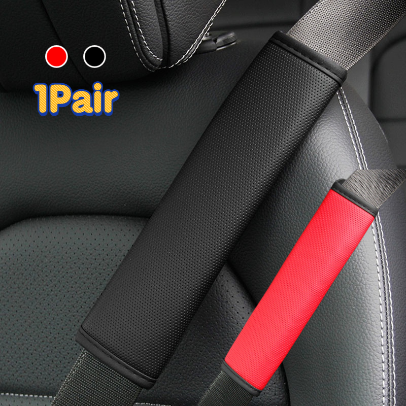 Car Seat Belt Shoulder Pad Cover Sports Pu Leather Safety - Temu