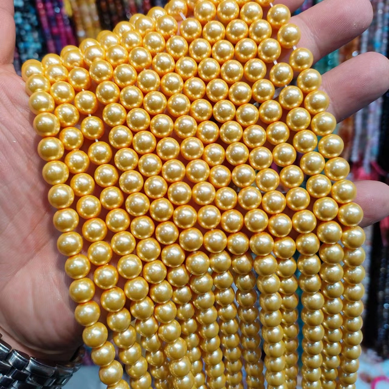 * Non-Natural, * Peeling and Hole Overflowing * Are Normal * * Shell * Accessories 4mm(0.16&*;)-10mm(0.4&*;) Colorful Shell, Round Shell Loose Beads for Jewelry Making Bracelet Necklace