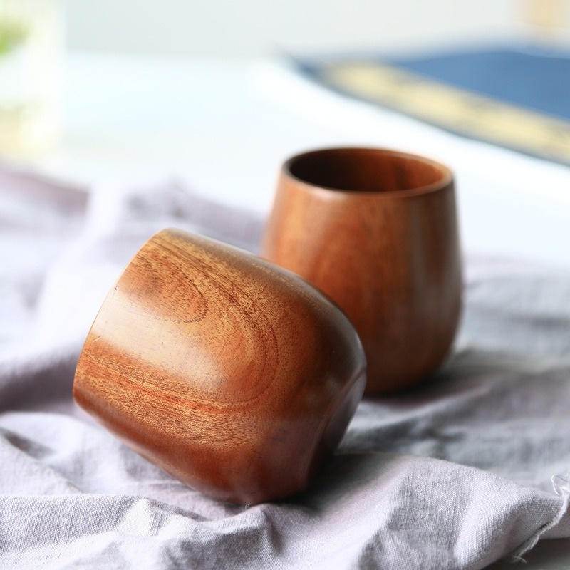 Wooden Big Belly Cups Handmade Natural Spruce Wood Cups