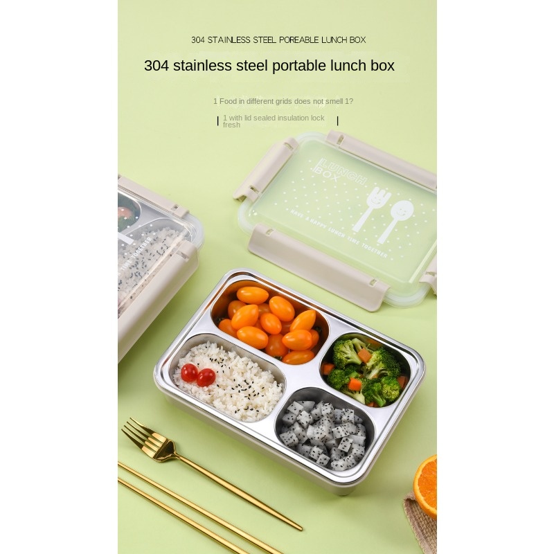 1pc Lunch Boxes, Thermal Lunch Box, 304 Stainless Steel Lunch Box,  Multi-grid Bento Box, Insulated Fast Food Box, Home Kitchen Supplies For  Teenagers