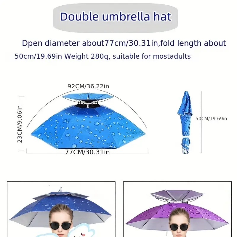 Hands Free Foldable Anti Uv Adjustable Umbrella Suitable - Temu Canada