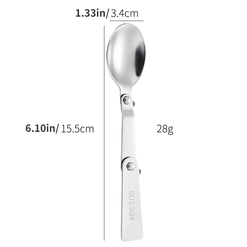 3pcs Replacement Spoon for Thermos, Foldable Spoon Portable Stainless Steel  Spoon for Outdoors Travel Replacement Parts Compatible with Thermos