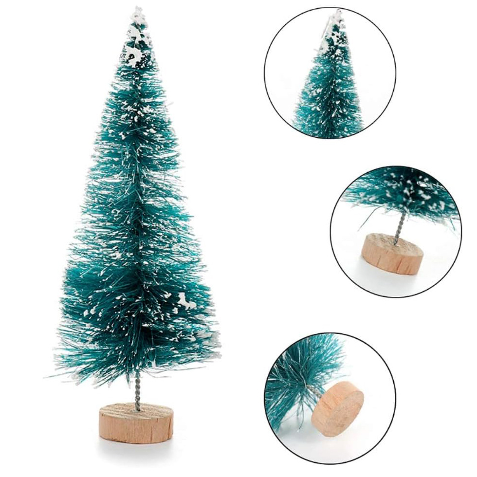 Mini Sisal Snow Frost Trees Bottle Brush Trees 5 Sizes - Temu