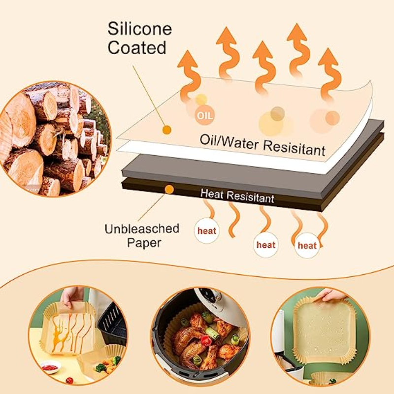 Air Fryer Paper Liners Disposable Oil Proof Parchment Sheets - Temu