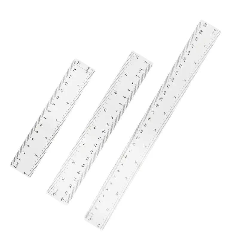 2 Pack Plastic Ruler Straight Ruler Plastic Measuring Tool for