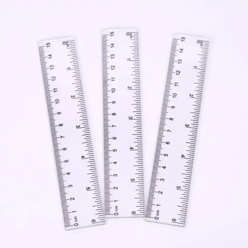 Transparent Shatter-Resistant Plastic Ruler, Standard/Metric, 6 Long, Clear