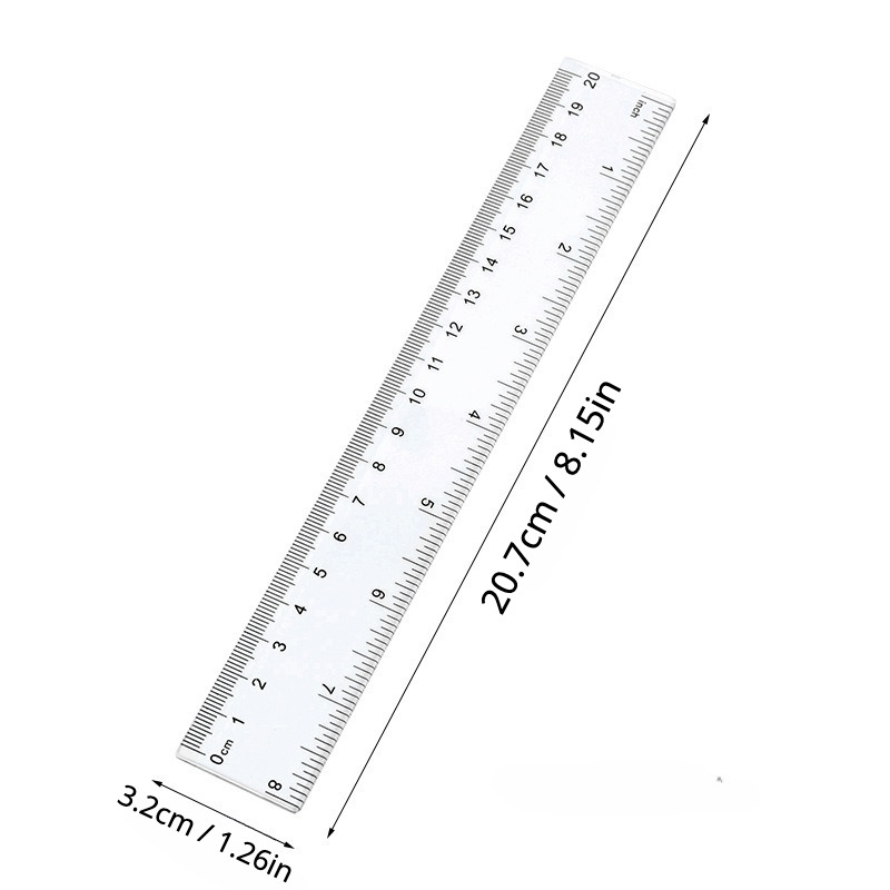 10 Pack 12 Inches Clear Plastic Ruler Straight Ruler Plastic Measuring Tool  With Inches And Metric Measuring