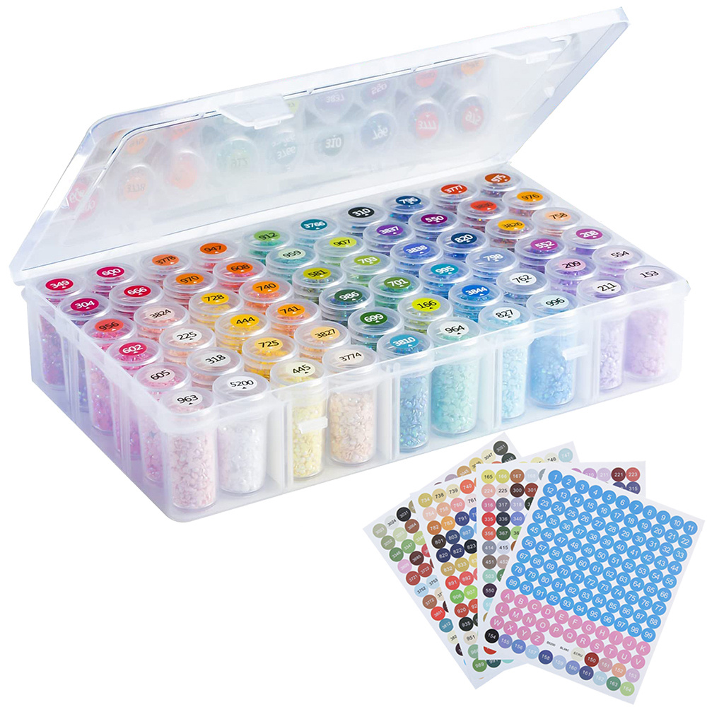 ARTDOT - Cajas de almacenamiento con 120 frascos para accesorios y  herramientas para pintura con diamantes 5D