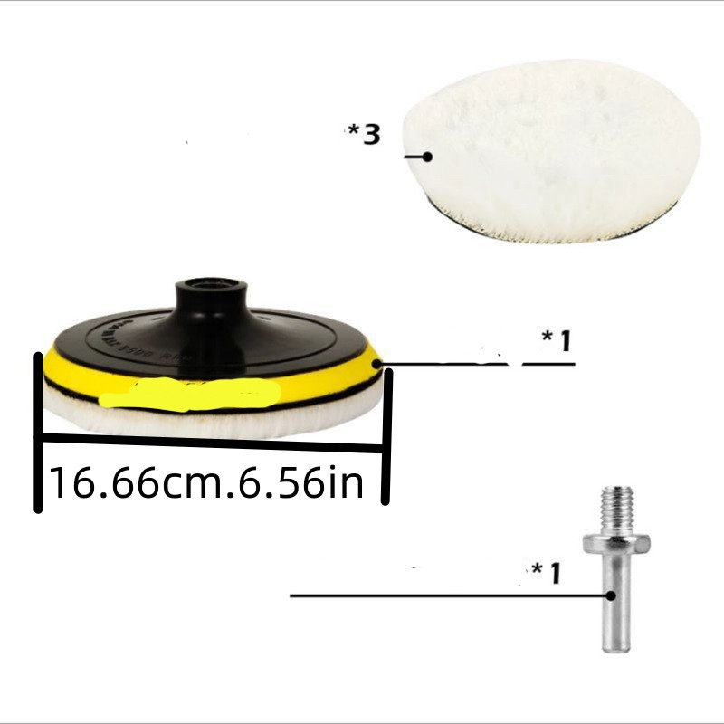 6\ Car Polishing Wheel Buffing Pads Set Wool Mop Kit Pad - Temu