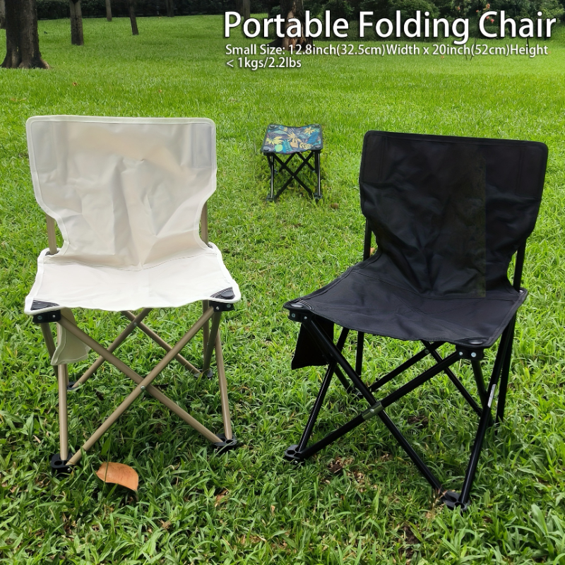 Sillas de campamento resistentes, silla de campamento plegable portátil de  gran tamaño con 1 portavasos para interiores o exteriores, soporta