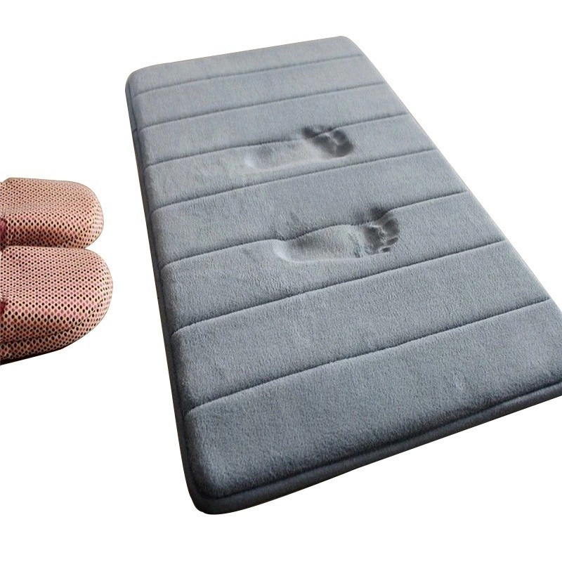 Flannel Bathroom Quick Dry Rugs Memory Foam Grey Plush Bath Mat Cotton  Water Absorption Non Slip Tub Funky Door Carpet, For Hotel/commercial - Temu