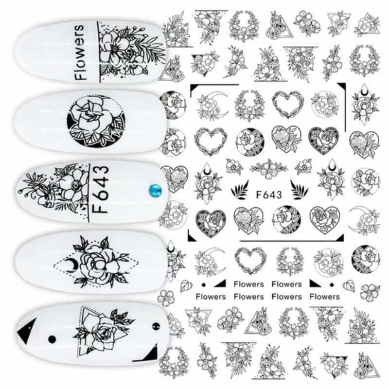 Heart Love Nail Art Stickers Self Adhesive Decals for DIY Nail Salons