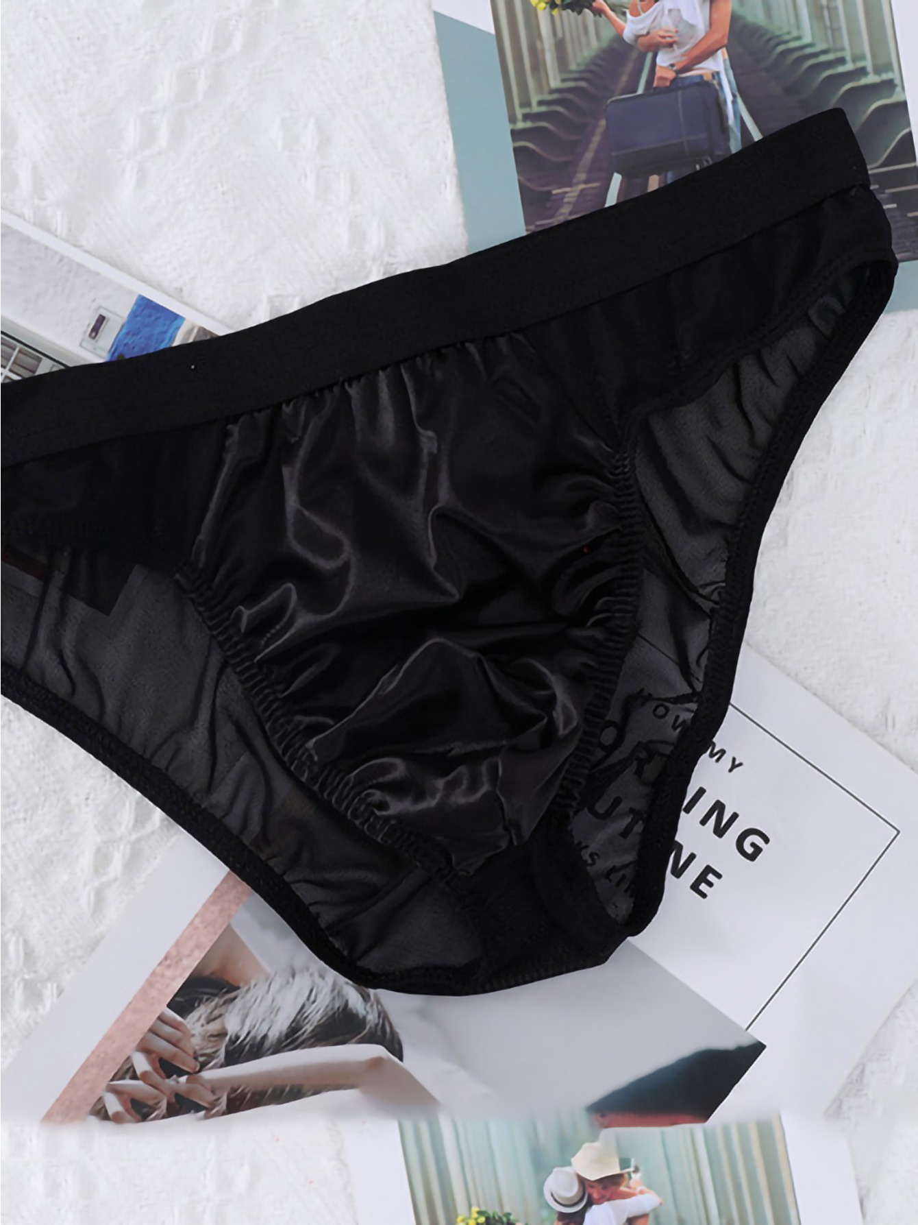 Men Underpant Low Rise Panties Ultra-Thin Lingerie Underwear See Through  BriefsṄ