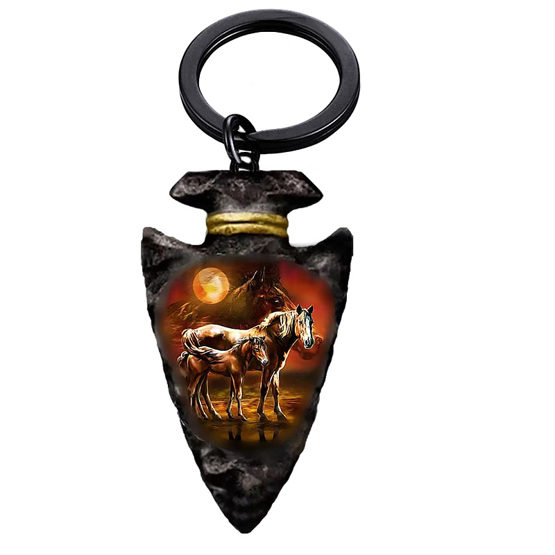 1pc Fashion Creative Animal Painted Pony Horse Black Chain Keychain, Keychain For , Partner's Holiday Party Anniversary Gift For Men