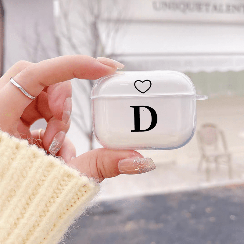 Letter D & Heart Graphic Earphone Case For Airpods1/2, Airpods3