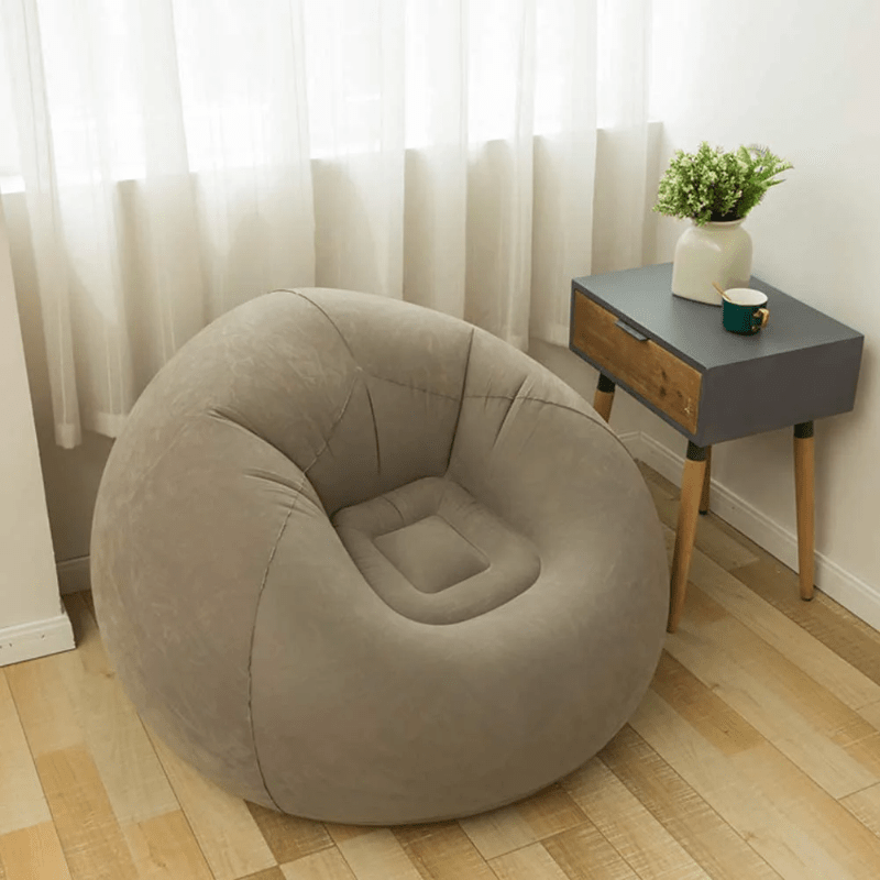 1pc beanless inflatable chair air sofa outdoor inflatable lazy sofa chair washable couch bean bag chair folding coffee color gift for girls boys details 1