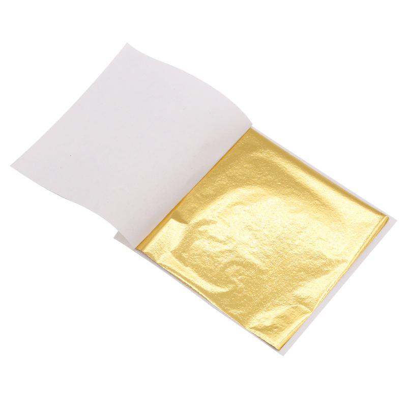 

100 Sheets Practical K Pure Shiny Gold Leaf For Gilding Funiture Lines Wall Crafts Handicrafts Jewelry Gilding Decoration Eid Al-adha Mubarak
