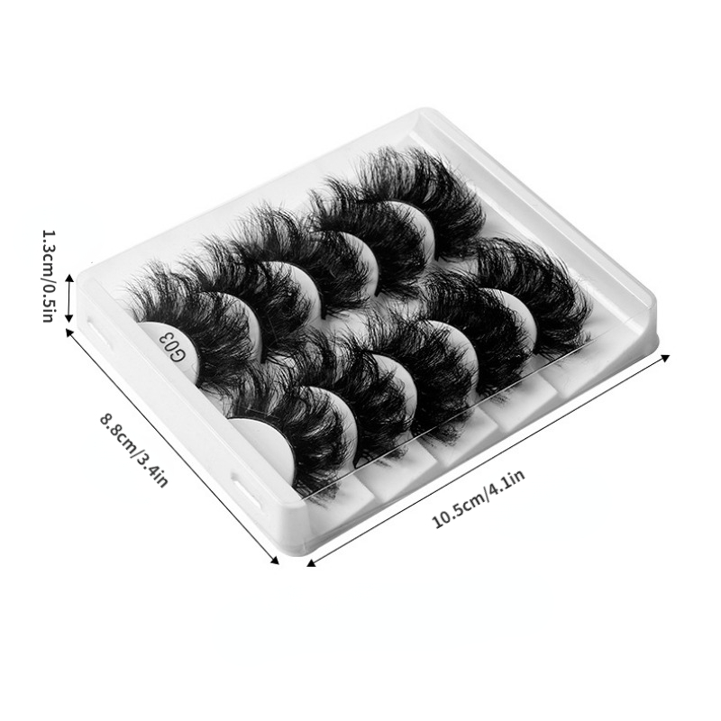 5 Pairs Fluffy Layer Cross Faux Mink Thick False Eyelashes