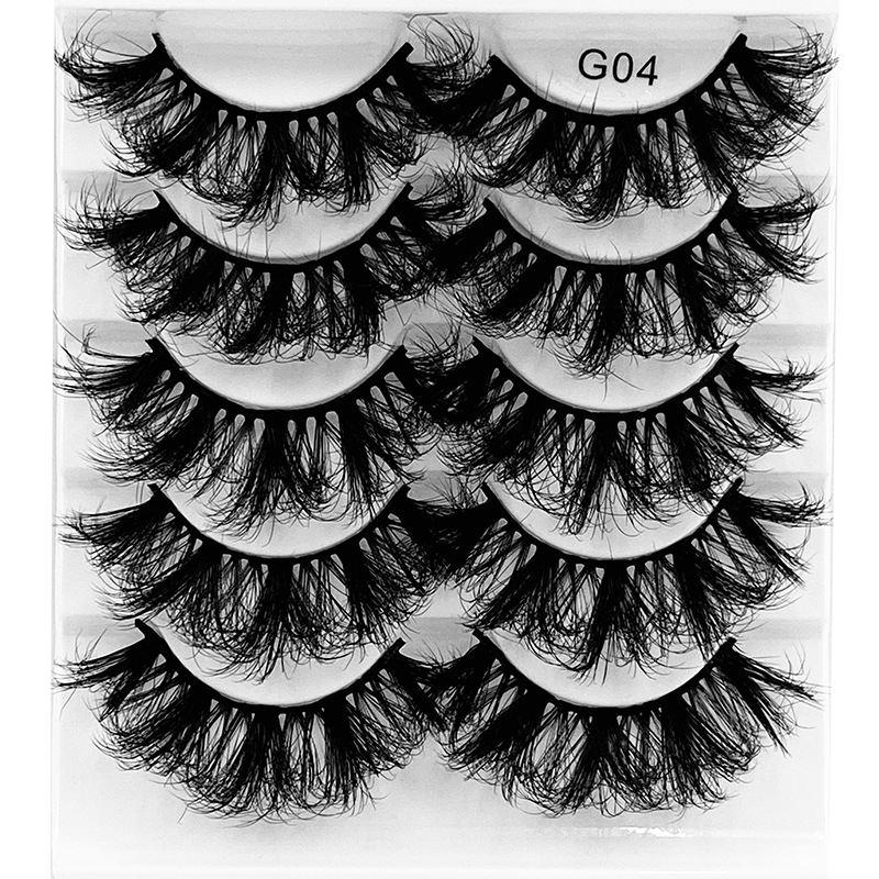 5 Pairs Fluffy Layer Cross Faux Mink Thick False Eyelashes