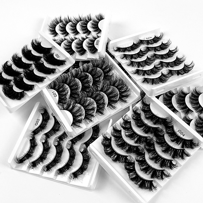 5 Pairs Fluffy Layer Cross Faux Mink Thick False Eyelashes