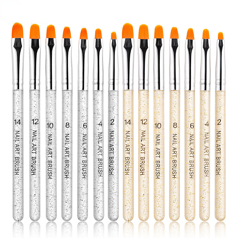 

7 Pcs Uv Gel Nail Brush, Poly Extension Gel Brush, Nail Art Tips Builder Brush Nail Painting Brush Pen Set Manicure Tools Set