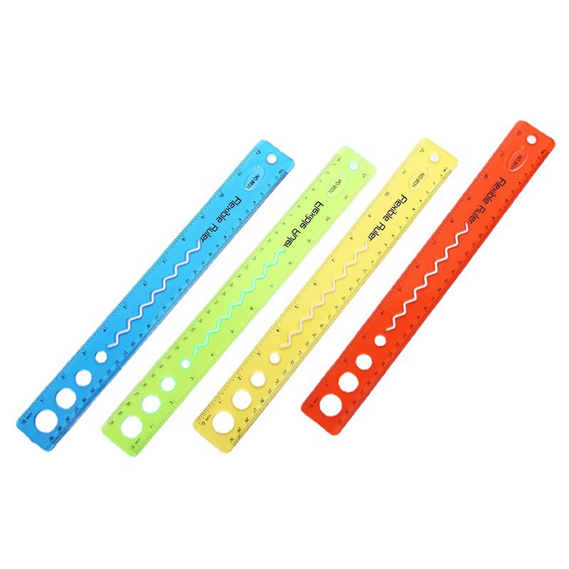 30 Packs Clear Plastic Ruler 12 Inch Straight Ruler with