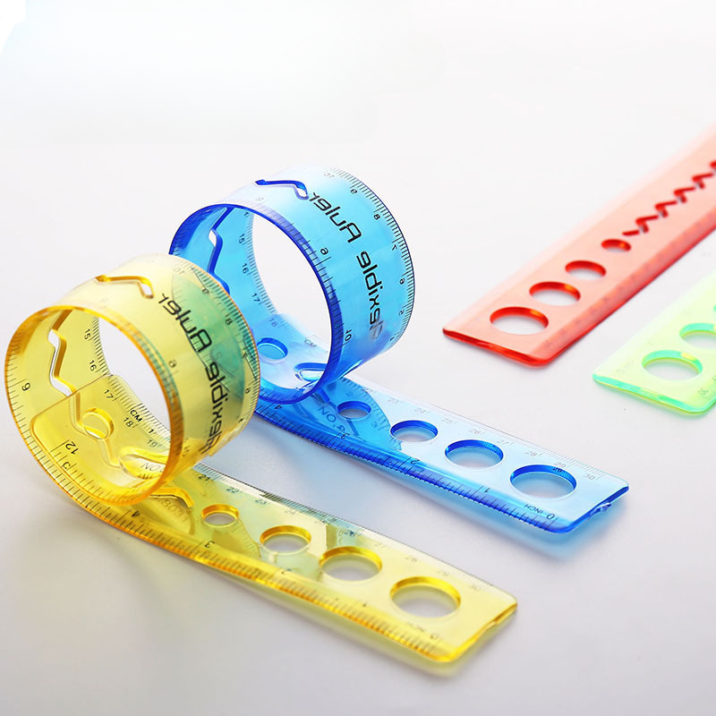 Flexibale Rulers, Soft Plastic, Inches And Metric For School And