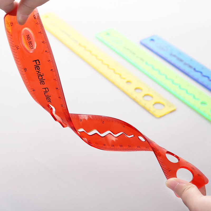 Flexibale Rulers, Soft Plastic, Inches And Metric For School And