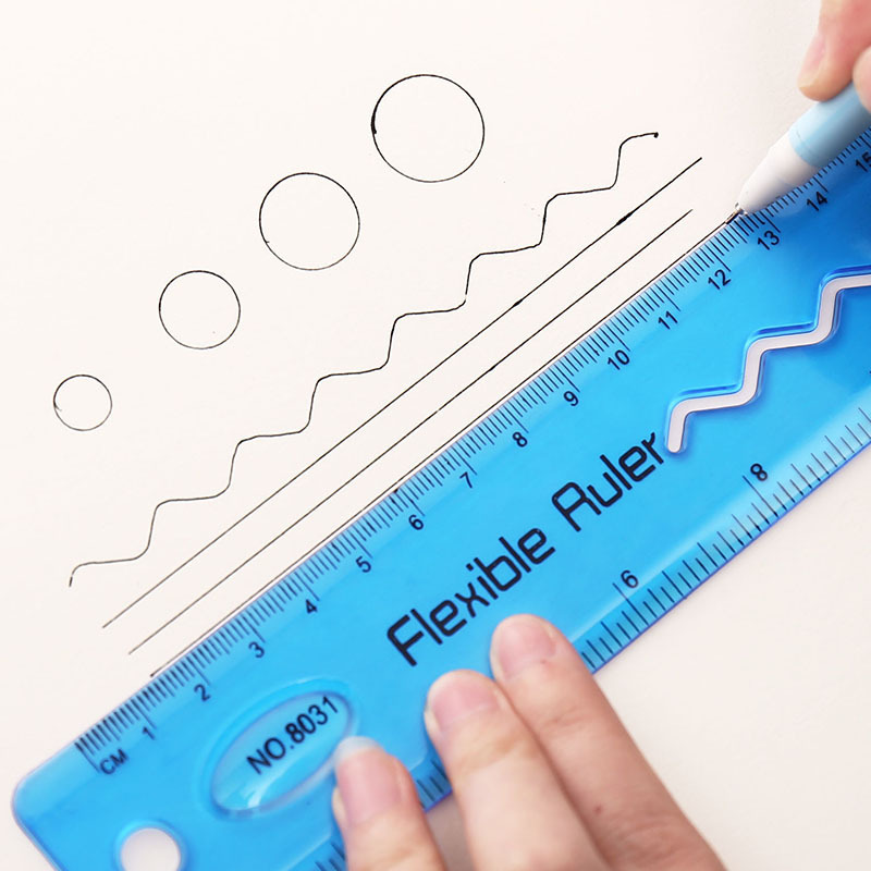 2 Pieces Flexible Ruler, 30cm/12inch Plastic Ruler Shatterproof Straight  Edge Ruler Soft Bendable Ruler Clear Ruler for Kids & Adults School  Classroom