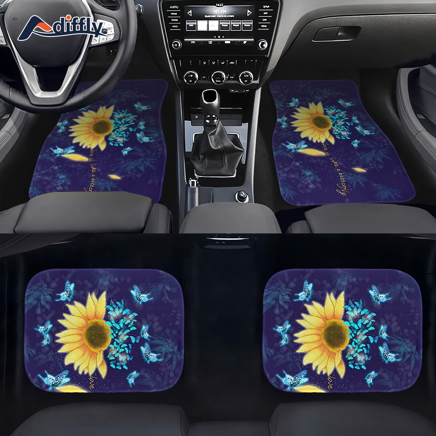 Sunflower Printed Car Floor Mats Automotive Floor Mats Non - Temu