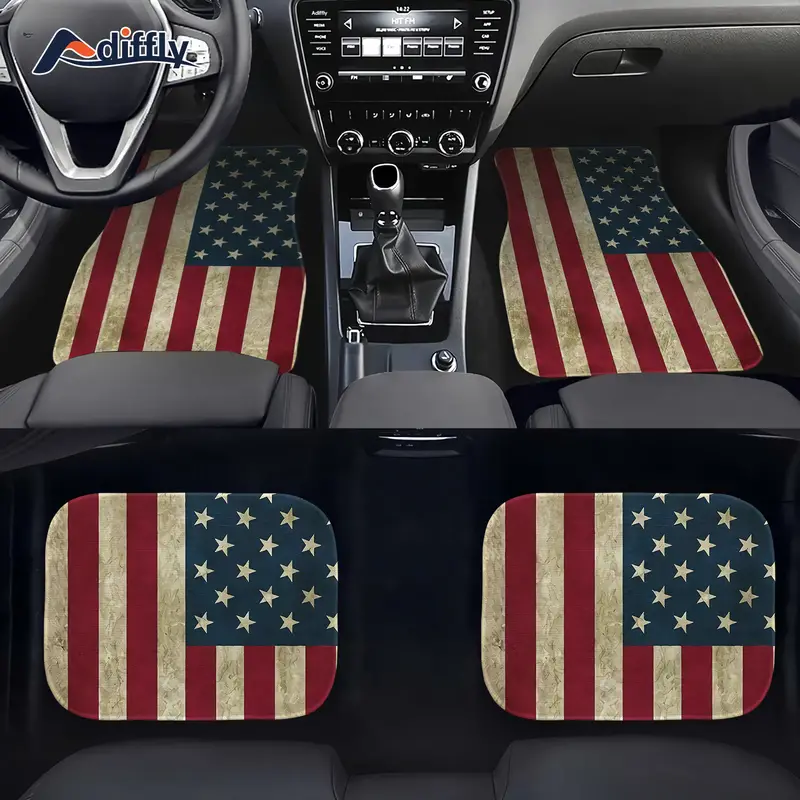 4 Stück Retro amerikanische Flaggen design Teppich auto - Temu Germany