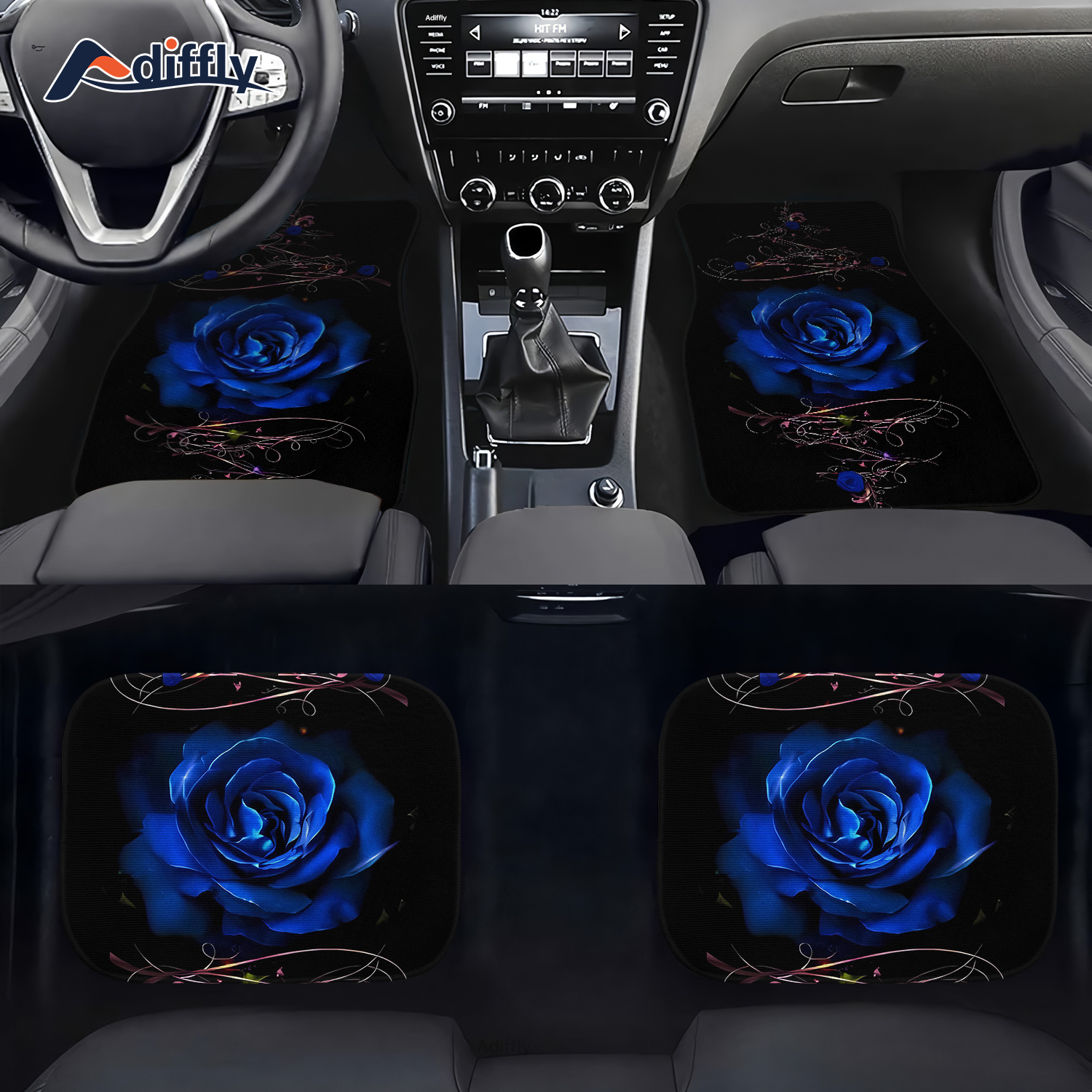 Turtle Hibiscus Car Floor Mats Custom Blue Car Accessories Car interior  accessories non-slip floor mats - AliExpress