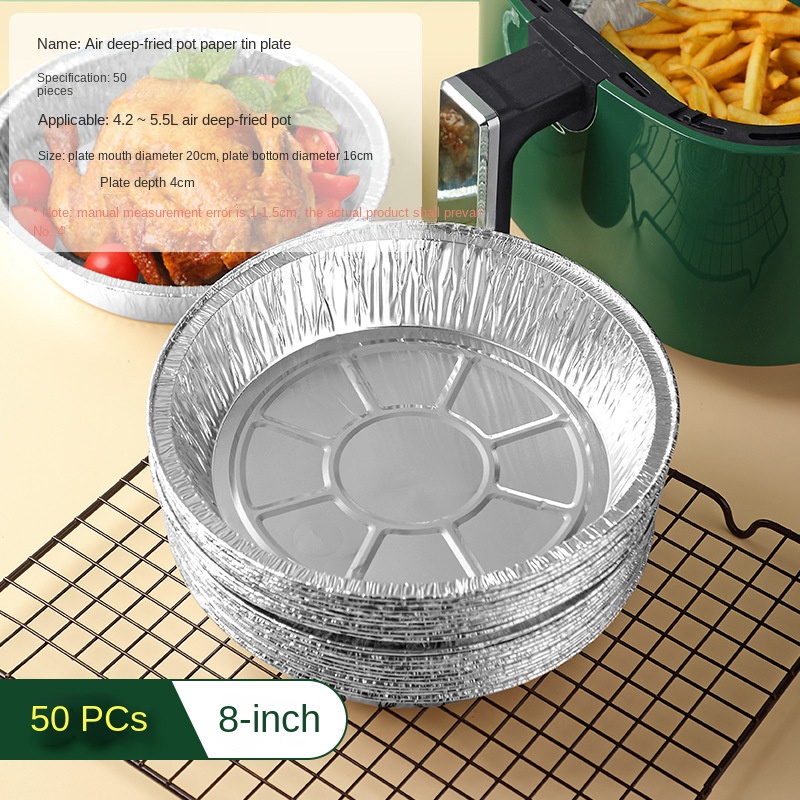 Aluminum Tin Foil For Air Fryer Baking Oil-proof Barbecue Plate Food Oven  Kitchen Pan Pad Accessories Pizza Disposable Tray - Temu United Arab  Emirates