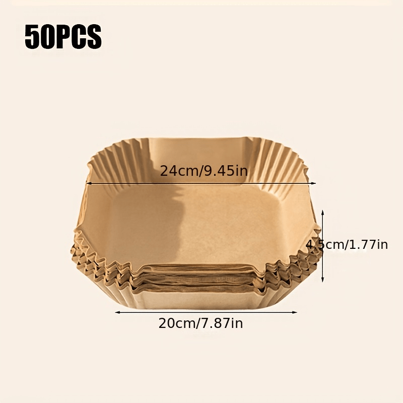 50pcs 24cm Air Fryer Parchment Paper Liners Non-Stick Disposable