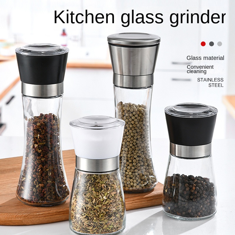 1PC Stainless Steel Spice Salt and Pepper Grinder Kitchen Portable spice  jar containers manual food herb grinders gadgets bottle