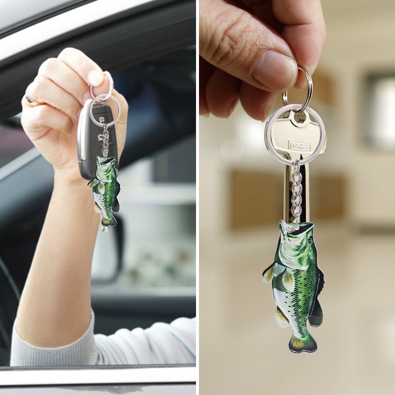 Fishing Fisherman Big Bass Fish Hook Car Ornament 2d Flat - Temu