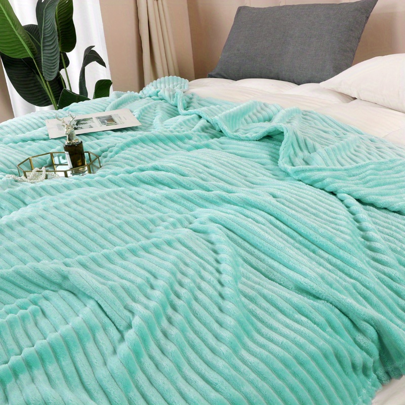 Solid Color Blanket Flannel Fleece Blanket Sofa Bed Office - Temu