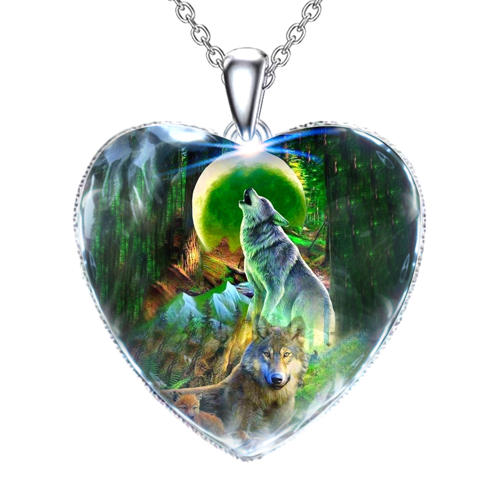 1pc Accessoires De Mode Collier Pendentif Loup En Cristal - Temu Belgium