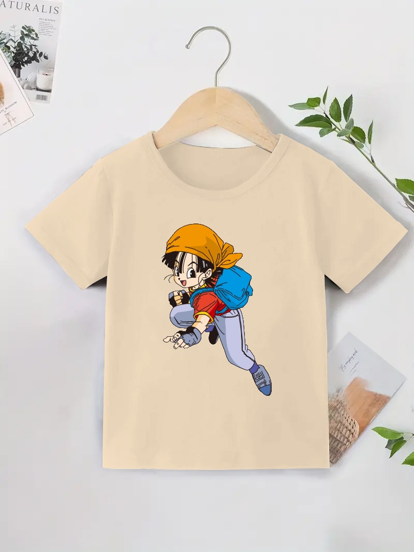 Camiseta Roja Estampado Anime Niña Camisetas Niños Camiseta - Temu