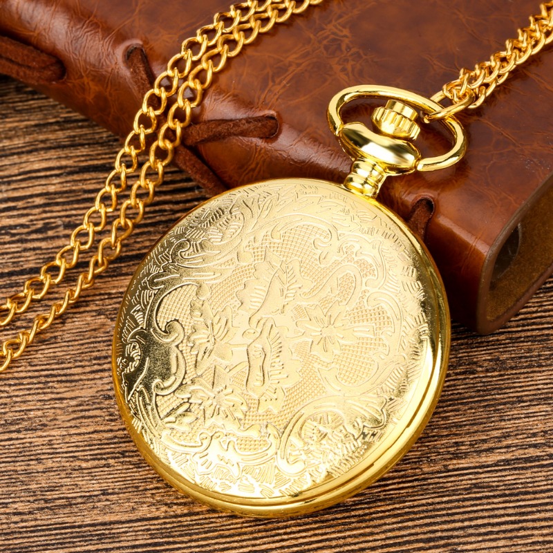 Gold pocket watch on sale necklace