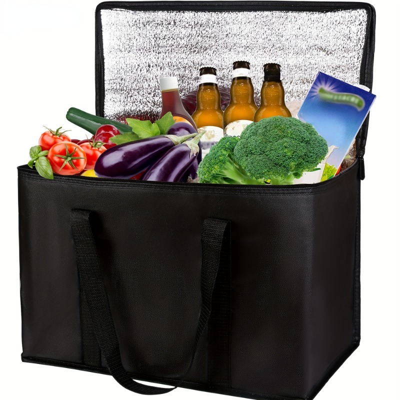 Superio Bolsas aisladas para bebidas frías y calientes para entrega de  alimentos, bolsas de compras de comestibles, almacenamiento de alimentos  para