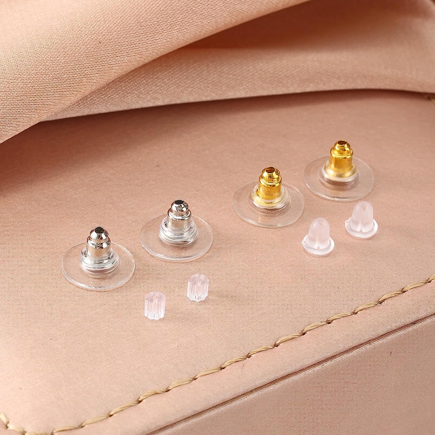Silicone Earring Backs, 800 Pcs Soft Rubber Earring Stoppers, Clear Earring  Backing Replacement for Stud Post Fishhook Earrings(4 Styles) 