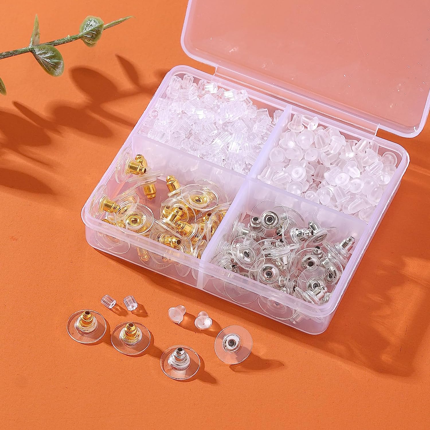 Silicone Earring Backs, 800 Pcs Soft Rubber Earring Stoppers, Clear Earring  Backing Replacement for Stud Post Fishhook Earrings(4 Styles)